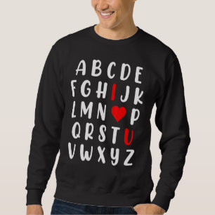 Abc Alphabet Ik hou van je Engelse leraar Valentij Trui
