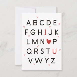 ABC Alphabet Ik hou van je Kaart