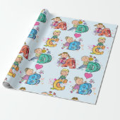 ABC Alphabet Kinderen Cadeaupapier (Uitgerold)