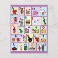 ABC Alphabet-leerbrieven happy foods leren