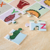 ABC Alphabet-leerbrieven happy foods leren Legpuzzel (Zijkant)