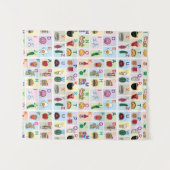 ABC Alphabet-leerbrieven, leuk schattig voedsel Wandkleed (Voorkant (horizontaal))