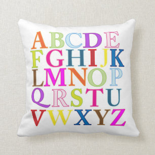 ABC Alphabet Letters Colorful Bright Decor Pillow Kussen