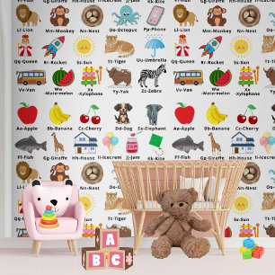 ABC Alphabet Neutraal Kinder Kinderdagverblijf Dec Behang
