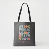 ABC Alphabet Persoonlijke naam Canvas tas (Voorkant)