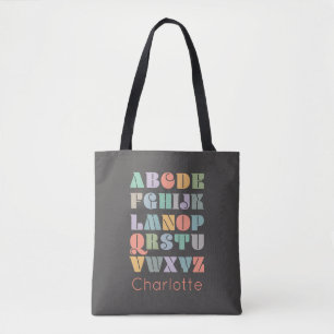 ABC Alphabet Persoonlijke naam Canvas tas