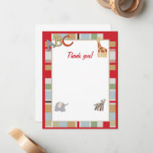 ABC Alphabet Soup Oerwoud Dank u wel Notitiekaartje (Voorkant / Achterkant in situ)