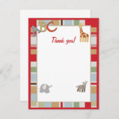 ABC Alphabet Soup Oerwoud Dank u wel Notitiekaartje (Voorkant / Achterkant)