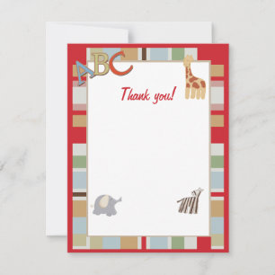 ABC Alphabet Soup Oerwoud Dank u wel Notitiekaartje