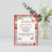 ABC Alphabet Soup Striped Baby shower Invitation Kaart (Staand voorkant)