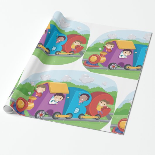 ABC Alphabet Train met Kinder Fun Educational Cadeaupapier (Uitgerold)