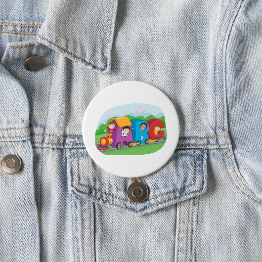 ABC Alphabet Train met Kinder Fun Educational Ronde Button 7,6 Cm