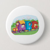 ABC Alphabet Train met Kinder Fun Educational Ronde Button 7,6 Cm (Voorkant)