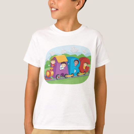 ABC Alphabet Train met Kinder Fun Educational T-shirt (Voorkant)