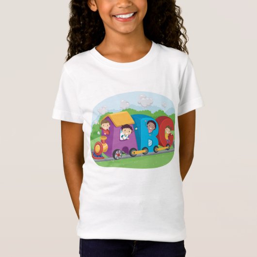 ABC Alphabet Train met Kinder Fun Educational T-shirt (Voorkant)