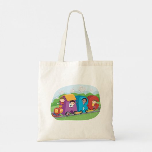ABC Alphabet Train met Kinder Fun Educational Tote Bag (Achterkant)