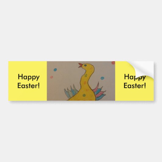#ABC Art van kinderen, paascent Bumpersticker (Voorkant)