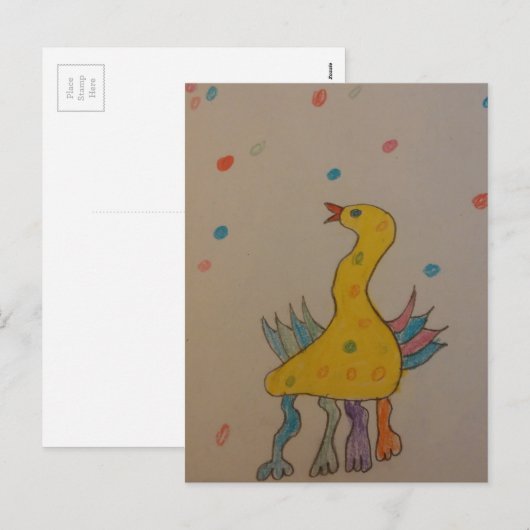 #ABC Art van kinderen, paascent Feestdagenkaart (Voorkant / Achterkant)