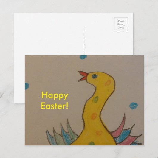 #ABC Art van kinderen, paascent Feestdagenkaart (Voorkant / Achterkant)