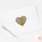 #ABC Art van kinderen, paascent Hart Sticker (Envelop)