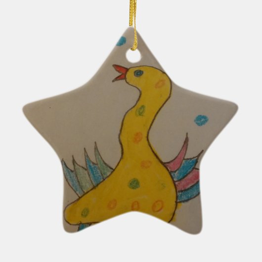 #ABC Art van kinderen, paascent Keramisch Ornament (Achterkant)