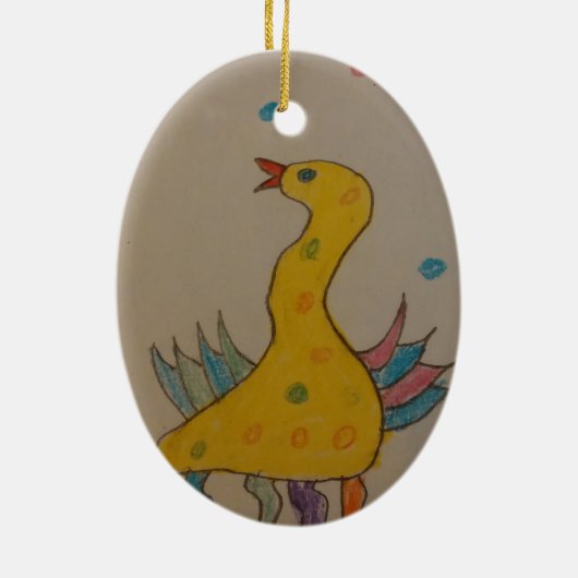 #ABC Art van kinderen, paascent Keramisch Ornament (Achterkant)