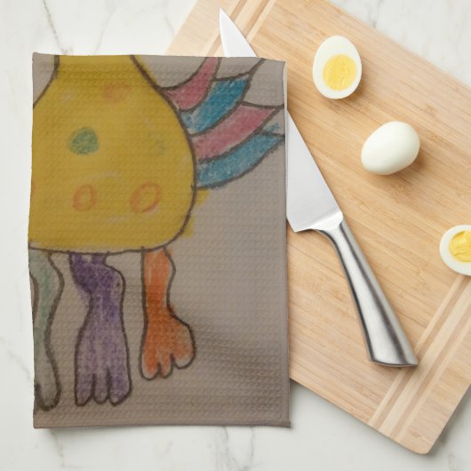 #ABC Art van kinderen, paascent Theedoek (Quarter Fold)