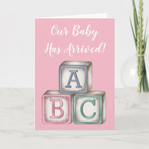 ABC Baby Blokken Wenskaart Kaart