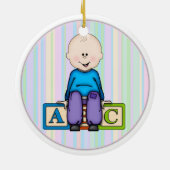 ABC Baby Boy Keramisch Ornament (Achterkant)