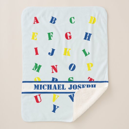 ABC Baby Boy Sherpa Deken (Voorkant)