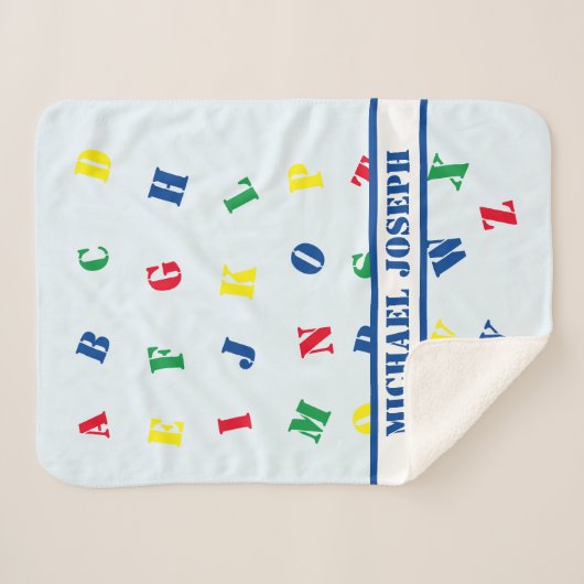 ABC Baby Boy Sherpa Deken (Voorkant (horizontaal))