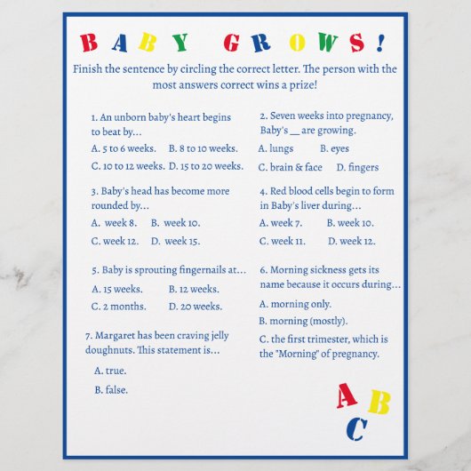 ABC "Baby groeit!" vliegenierster Flyer (Voorkant)