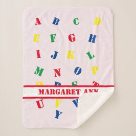 ABC Baby Meisje Sherpa Deken