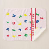 ABC Baby Meisje Sherpa Deken (Voorkant (horizontaal))