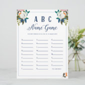 ABC Baby Naam Douche Spel Kaart (Staand voorkant)