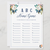 ABC Baby Naam Douche Spel Kaart (Voorkant)