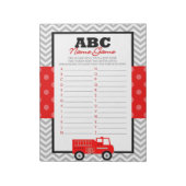 ABC Baby Naam Firetruck Baby shower Game Pack Notitieblok (Linkerzijde)
