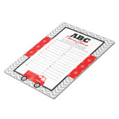 ABC Baby Naam Firetruck Baby shower Game Pack Notitieblok (Schuin)