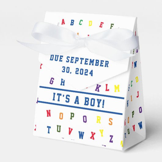 ABC-Baby shower Bedankdoosjes (Voorkant Zijde)