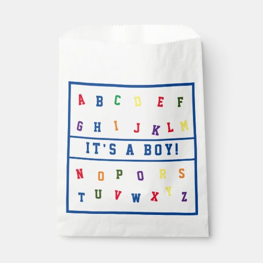 ABC-Baby shower Bedankzakje (Voorkant)