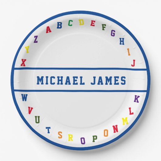 ABC Baby shower Papier Bord (Voorkant)