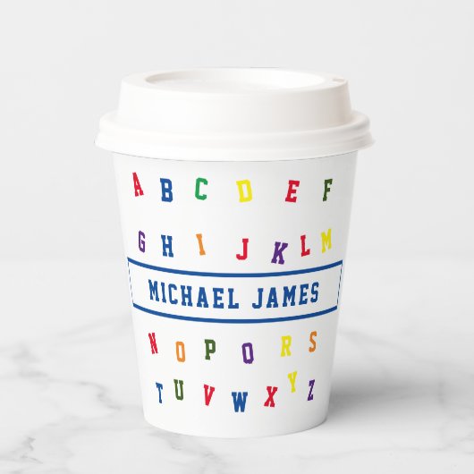 ABC Baby shower Papieren beker (Voorkant)