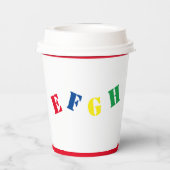 ABC-Baby shower Papieren Bekers (Achterkant)