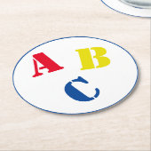 ABC-Baby shower Ronde Kartonnen Onderzetter (Gebogen)