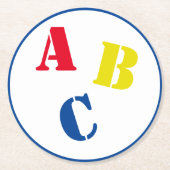 ABC-Baby shower Ronde Kartonnen Onderzetter (Voorkant)