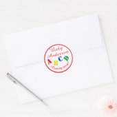ABC-Baby shower Ronde Sticker (Envelop)