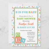 ABC Baby shower Uitnodiging neutraal Baby shower (Voorkant)