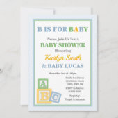ABC Baby shower Uitnodiging neutraal Baby shower (Voorkant)