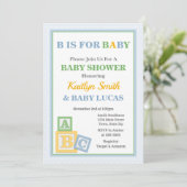 ABC Baby shower Uitnodiging neutraal Baby shower (Staand voorkant)