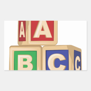 ABC-blokken Rechthoekige Sticker